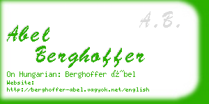 abel berghoffer business card